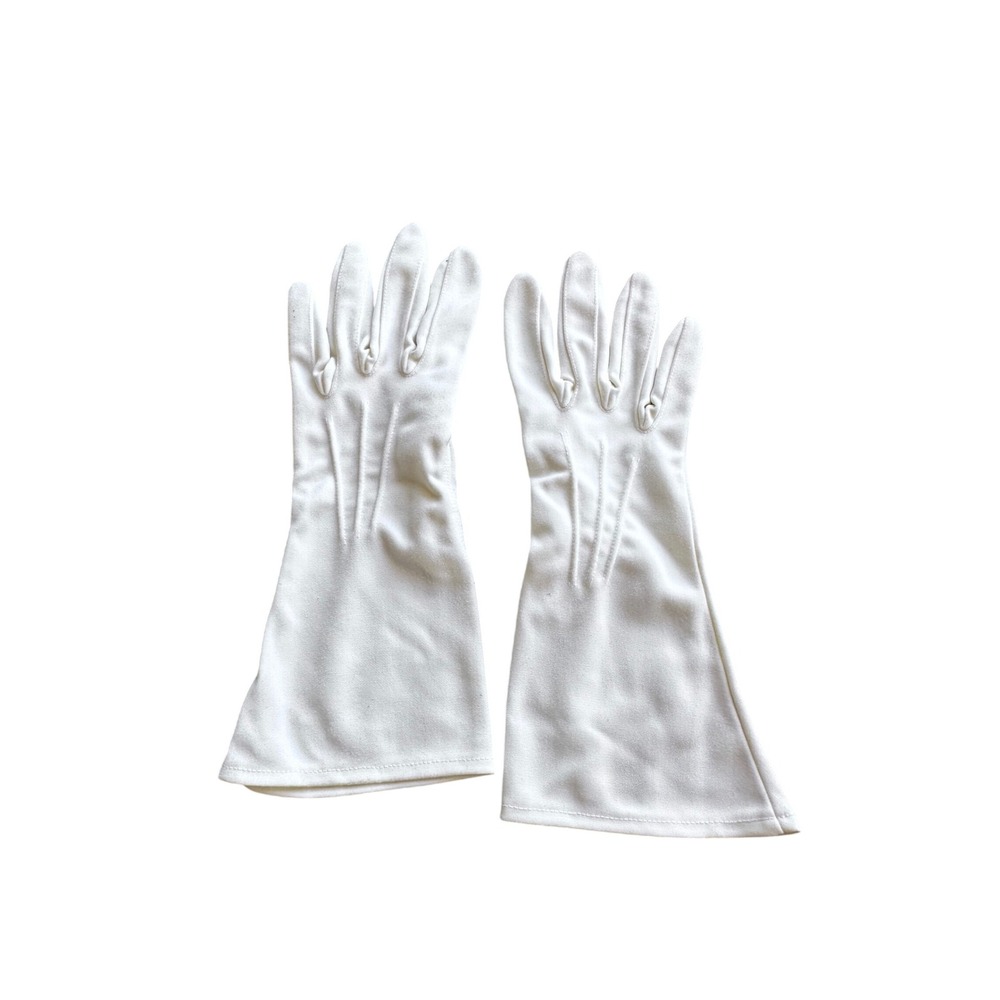Vintage Cream Mid Length Opera Gloves Flared Cuff Formal Wedding 1950s 1960s